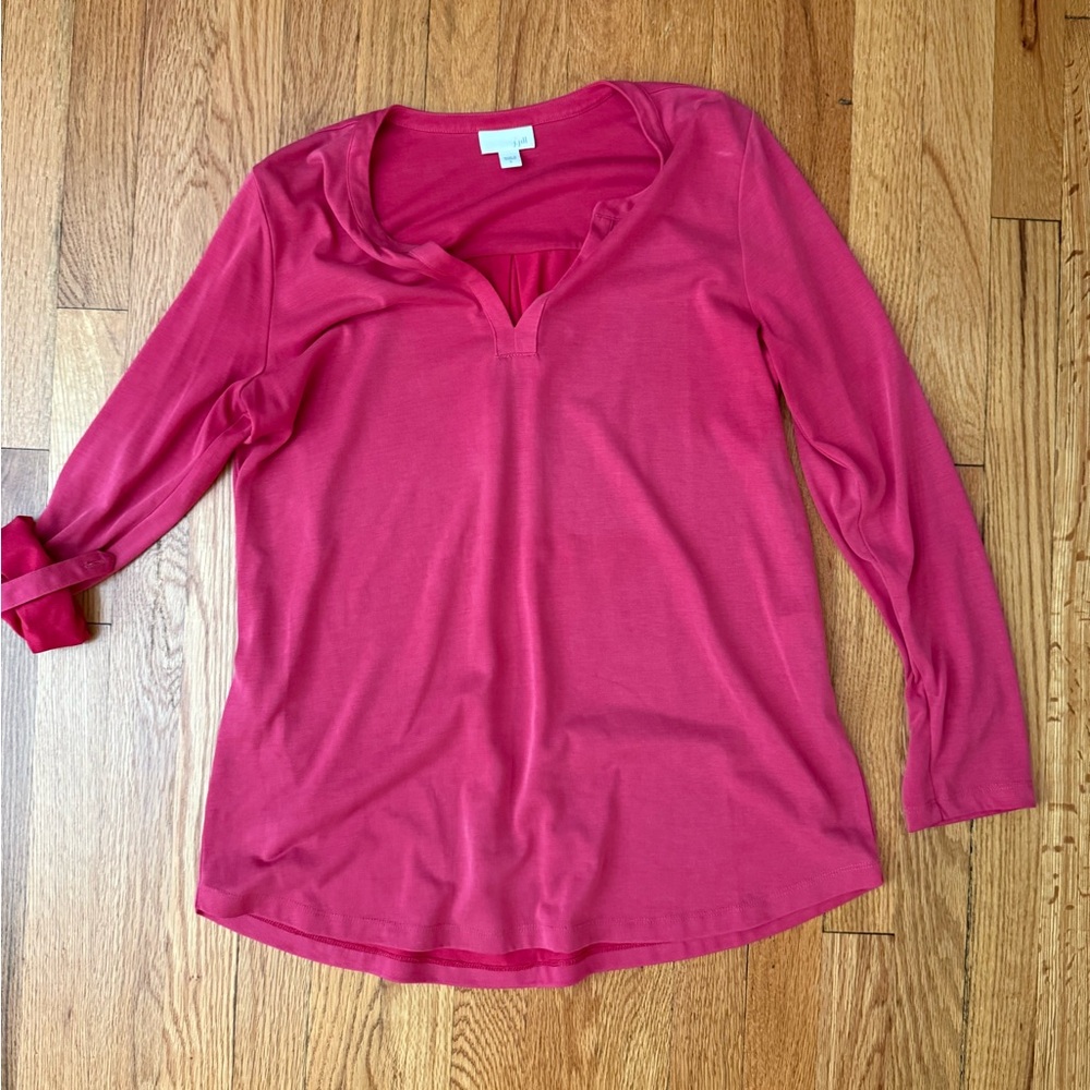 J. Jill Raspberry Long Sleeve Blouse